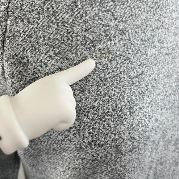 THEORY Gray Heather Mock Neck Cotton Terry Long Sleeve Pocket Tunic Sweater S - Picture 5 of 8